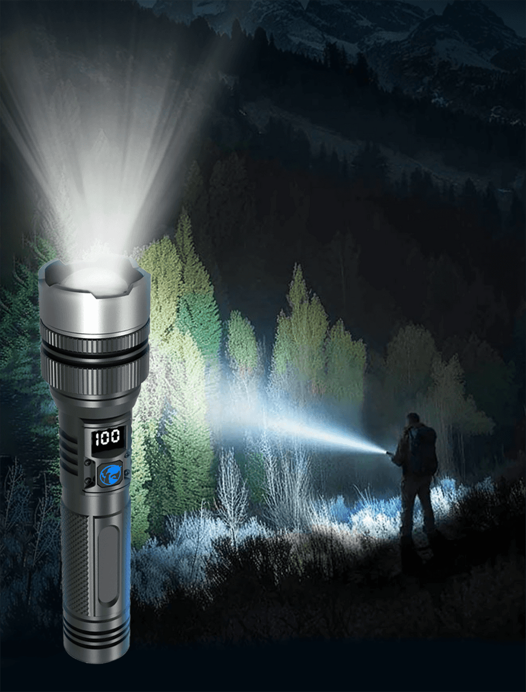 LumenX Pro™ - Lanterna Tática com 20.000 Lúmens