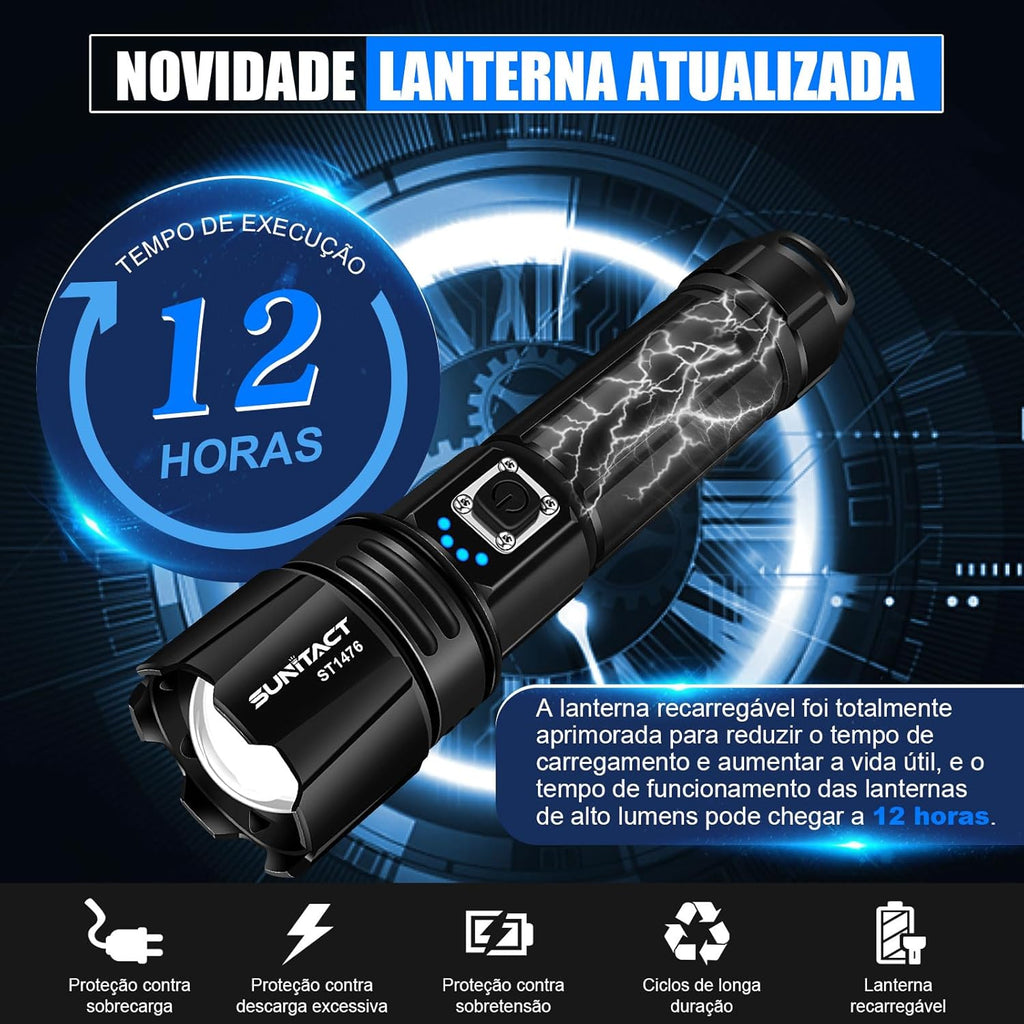 LumenX Pro™ - Lanterna Tática com 20.000 Lúmens