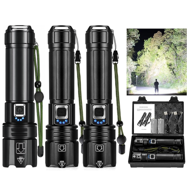 LumenX Pro™ - Lanterna Tática com 20.000 Lúmens