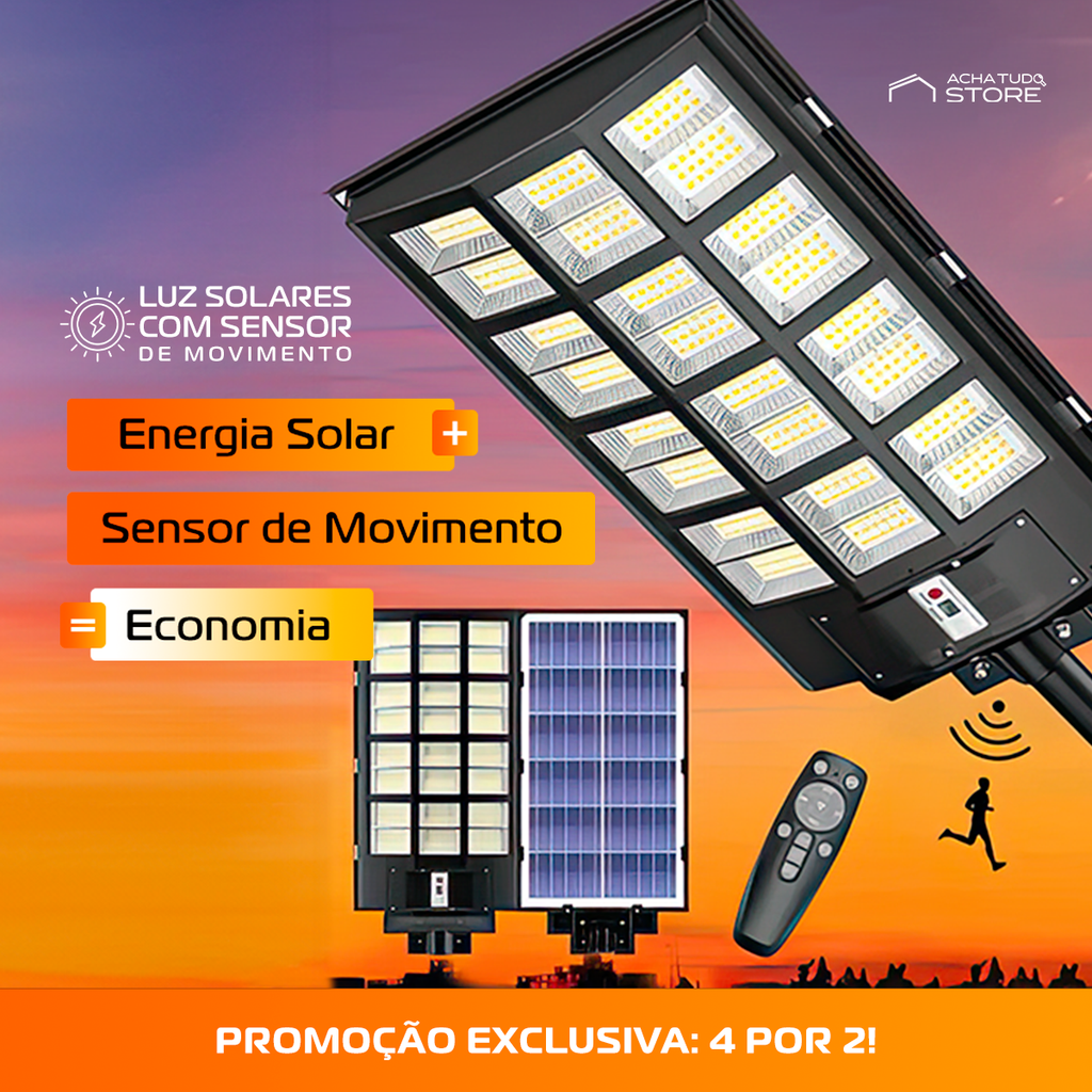 Luminaria Solar Zena  com Sensor de Movimento