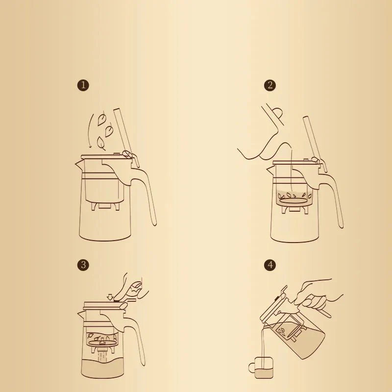 Bule com Infusor em Vidro Espessado Resistente ao Calor