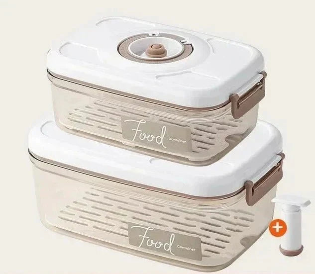 Caixa de Armazenamento de Alimentos à Vácuo - Acompanha Bomba de Vácuo