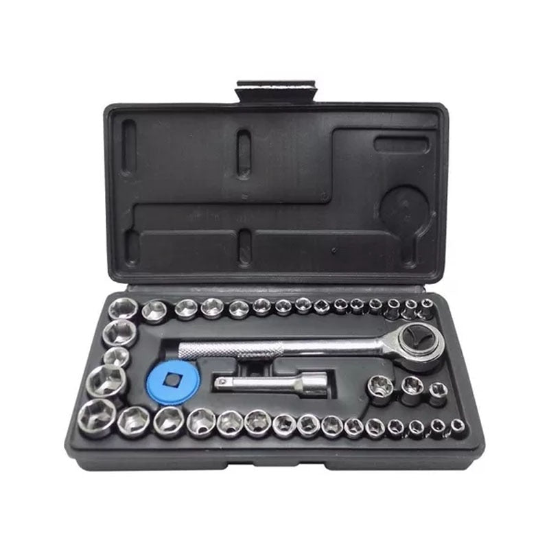 Jogo de Soquete com 40 peças Titanium 1/4-3/8
