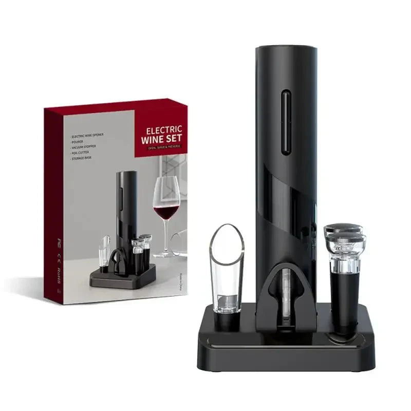 Kit Abridor de Vinho Elétrico - Edição Black Limitada