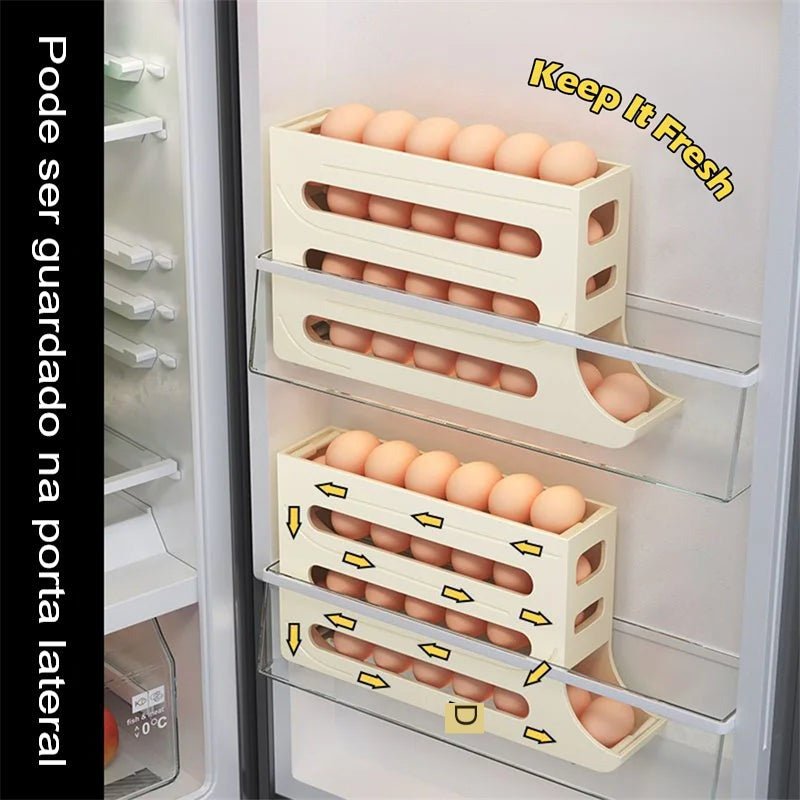 Porta-ovos para geladeira com Rolamento Automático
